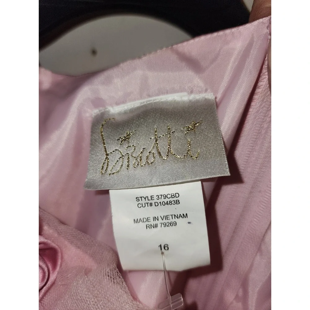 Biscotti Girls Pink Satin Formal Gown Rosette Pearl Tulle Dress Size 16 379CBD